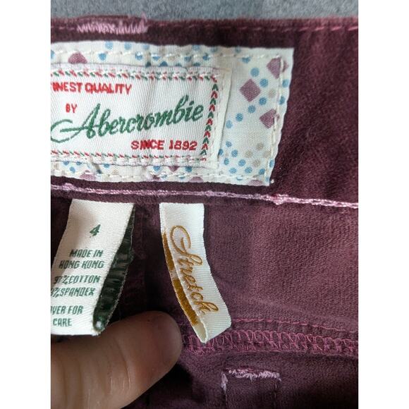 Vintage Abercrombie & Fitch Wine Red Corduroy Flare Pants Womens 4 90s y2k - Picture 8 of 11
